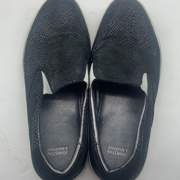 Johnston & Murphy Black Snakeskin Print Slip On Elastic Loafers Size 9 BLO4186E - Picture 8 of 8